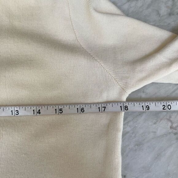 Cali Be 1/2 Zip Cream Pullover Lightweight Sweater Size M - Picture 8 of 9